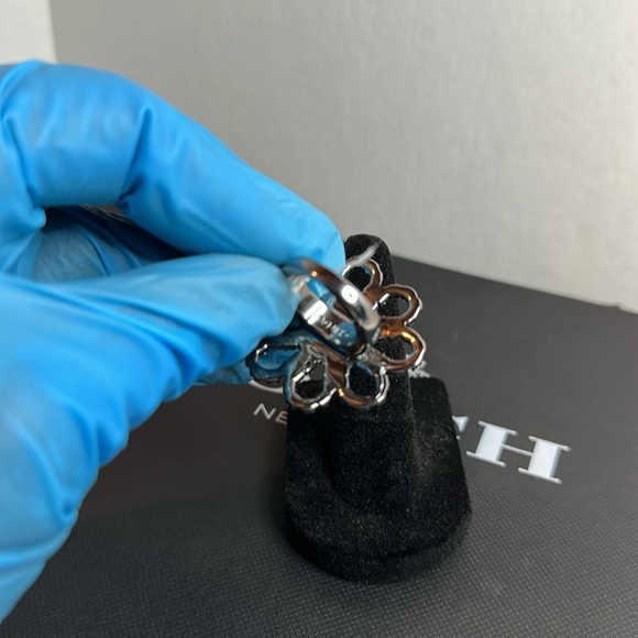 Coach Rare Blue Statement Ring with Floral Design - Picture 6 of 9